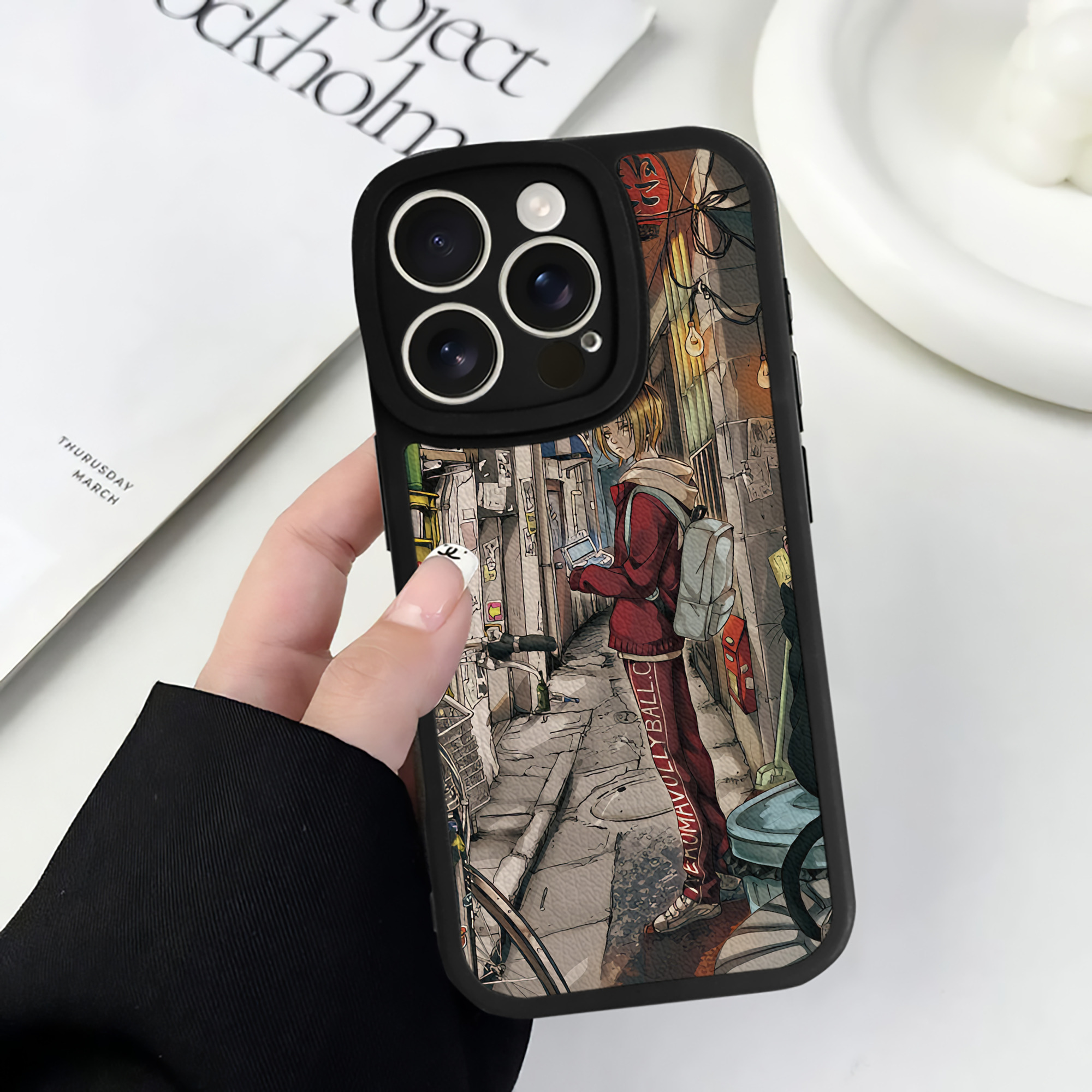 （画像用） ハイキュー!! Haikyu!! 【iPhone 16シリーズ対応】シリコンスマホケース（レザー調） 材質：シリコン